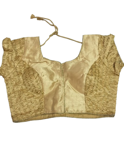 Raw Silk Gold Designer Blouse 112